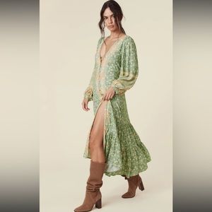 Spell and The Gypsy Collective Madame Peacock Button Down Gown size XS EUC $200